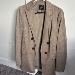 Dynamite Brown Checkered Blazer